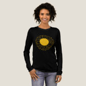 Minimalistische Sonnenblume Botanische Kunst Tri-Blend Shirt (Volle Vorderseite)