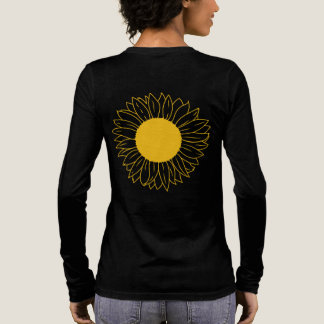 Minimalistische Sonnenblume Botanische Kunst Tri-Blend Shirt