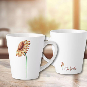 Minimalistische Sonnenblume Milchtasse