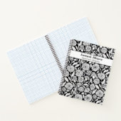 Minimalistische Sonnenblume Schwarz und Weiß Notizblock (Innenseite)