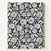 Minimalistische Sonnenblume Schwarz und Weiß Notizblock (Rückseite)