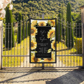 Minimalistische Sonnenblume Schwarz-weißer Streife Banner