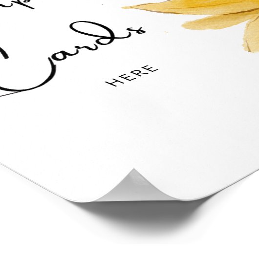 Minimalistische Sonnenblume verlasse hier Ihre Rez Poster (Ecke)