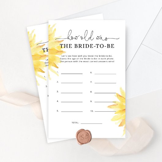 Minimalistische Sonnenblume Wie alt war die Braut 