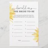 Minimalistische Sonnenblume Wie alt war die Braut  (Vorderseite)