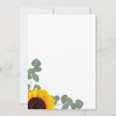 Minimalistische Sonnenblumen Brautdusche Einladung (Rückseite)