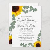 Minimalistische Sonnenblumen Brautdusche Einladung (Vorne/Hinten)