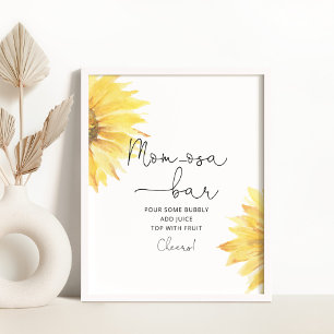 Minimalistische Sonnenblumendusche Momosa Bar Post Poster