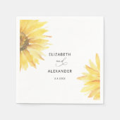 Minimalistische Sonnenblumenhochzeit Serviette (Vorderseite)