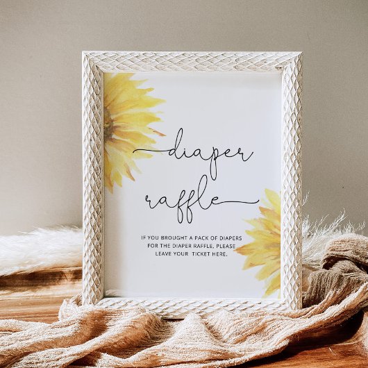 Minimalistische Sonnenblumenspulmaschine Tombola B Poster