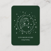 Minimalistische Sonnenmond-Sternenkarte Visitenkarte (Vorderseite)