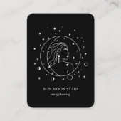 Minimalistische Sonnenmond-Sternenkarte Visitenkarte (Vorderseite)