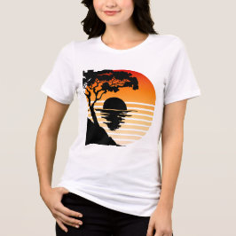 Minimalistische Sonnenuntergang Silhouette - Still Tri-Blend Shirt