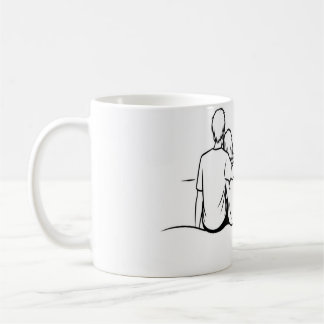 Minimalistische Sonnenuntergangs-Moment-Linienkuns Kaffeetasse
