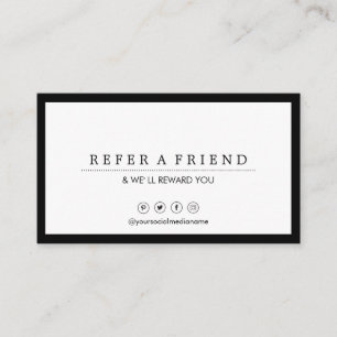 Minimalistische Sozialmedien Luxe Black&White Visitenkarte