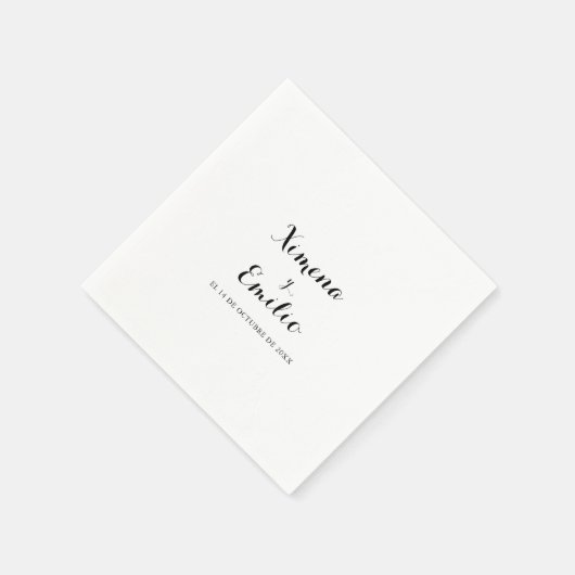 Minimalistische Spanische Hochzeit Napkin Serviette (Ecke)