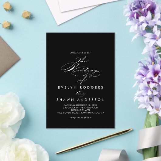 Minimalistische Spanische Schwarze Hochzeit Acryleinladungen (In Situ (Hochzeit))