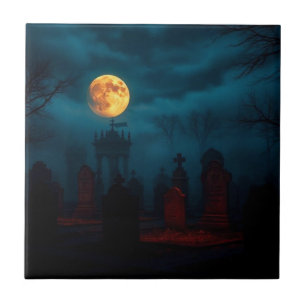 Minimalistische Spinnennetz-Halloween-Keramikflies Fliese