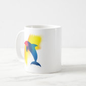 Minimalistische Spray Paint Dolphin Silhouette Kaffeetasse (Vorderseite Links)