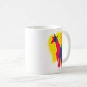 Minimalistische Spray Paint Giraffe Silhouette Kaffeetasse (VorderseiteRechts)