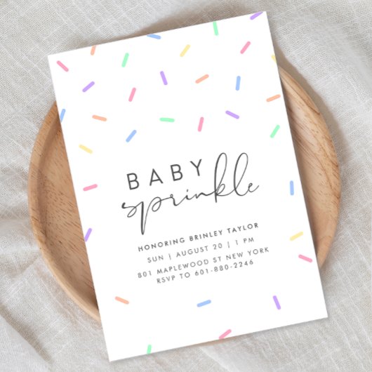 Minimalistische Sprinkle-Dusche Einladung