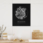 Minimalistische Stadtkarte von Boston Poster (Küche)