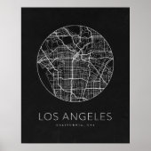 Minimalistische Stadtkarte von Los Angeles Poster (Vorne)