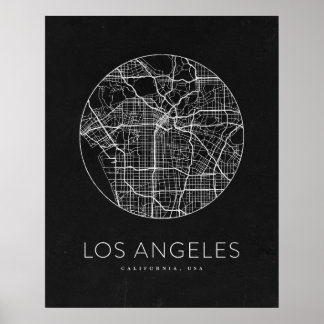 Minimalistische Stadtkarte von Los Angeles Poster
