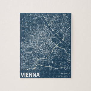 Minimalistische Stadtkarte von Wien Puzzle