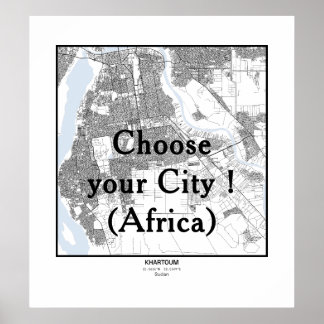 Minimalistische Stadtplakat-Linienkunst AFRIKA Poster