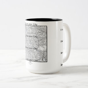 Minimalistische Stadtplan‑Tasse EUROPA Zweifarbige Tasse