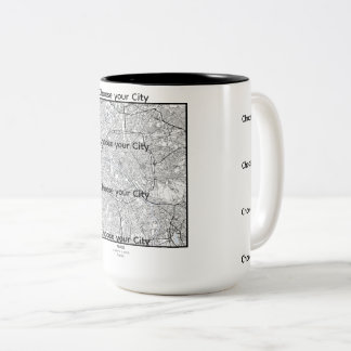 Minimalistische Stadtplan‑Tasse EUROPA Zweifarbige Tasse
