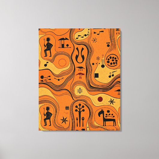 Minimalistische Stammeskunst Leinwanddruck (Vorderseite)