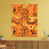 Minimalistische Stammeskunst Leinwanddruck (Insitu (Wohnzimmer))