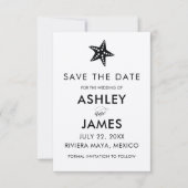 Minimalistische Starfish Save the Date Hochzeit, K (Vorderseite)