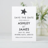 Minimalistische Starfish Save the Date Hochzeit, K (Stehend Vorderseite)