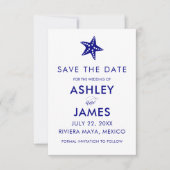 Minimalistische Starfish Save the Date Hochzeit, M (Vorderseite)