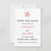 Minimalistische Starfish Save the Date Hochzeit, r (Vorderseite)
