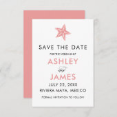 Minimalistische Starfish Save the Date Hochzeit, r (Vorne/Hinten)