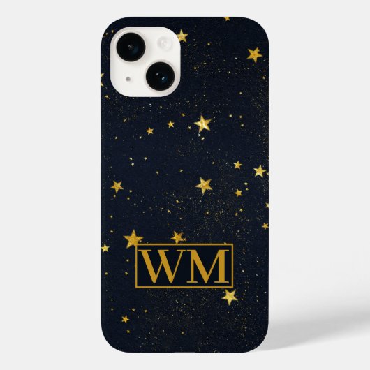 Minimalistische Starry Night Sky Initials Case-Mate iPhone Hülle (Rückseite)