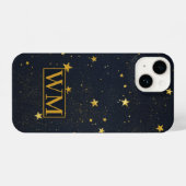 Minimalistische Starry Night Sky Initials iPhone Hülle (Rückseite (Horizontal))