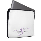 Minimalistische Start-Script-Monogram-Initials Laptopschutzhülle (Vorne Rechts)