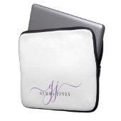 Minimalistische Start-Script-Monogram-Initials Laptopschutzhülle (Vorderseite Links)