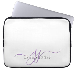 Minimalistische Start-Script-Monogram-Initials Laptopschutzhülle