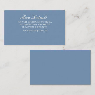 Minimalistische staubblaue Hochzeit Begleitkarte