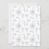 Minimalistische staubblaue Hochzeitsfeiern Tischnu Einladung (Rückseite)