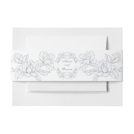 Minimalistische staubblaue Magnolia Einladungsbanderole