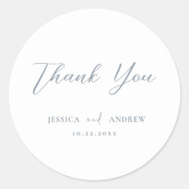 Minimalistische staubblaue und weiße einfache Hoch Runder Aufkleber