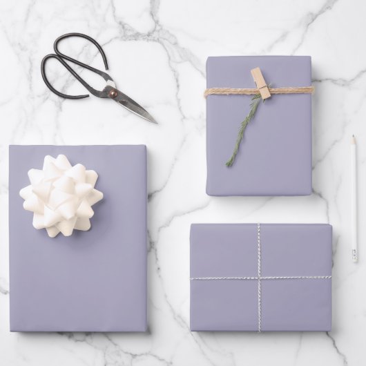 Minimalistische staubige Lila schlichtes, solides Geschenkpapier Set (Vorderseite)