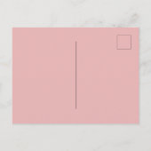 Minimalistische staubige Rosa 40. Einladung Postkarte (Rückseite)
